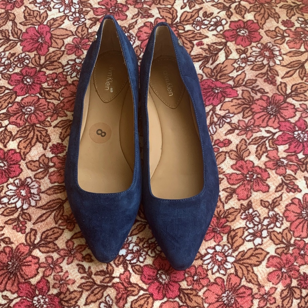 Calvin Klein Navy Suede Flats